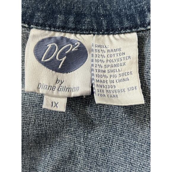 DG2 by Diane Gilman 1X Western Denim Jean Jacket - Picture 10 of 11